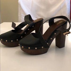 Target (Mossimo) Black Heeled Clogs